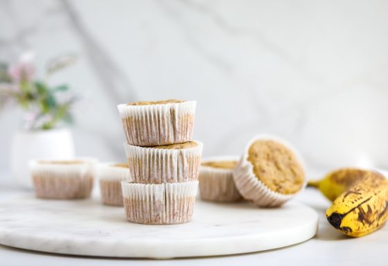 One bowl gluten-free banana muffins I pack in my preschooler's lunchbox