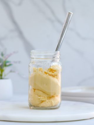 Healthier vanilla buttercream frosting made with only 3 ingredients