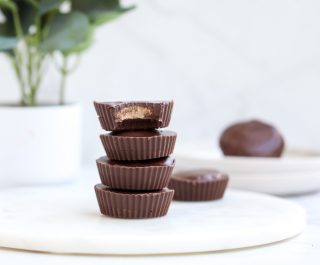 Healthier cookie dough filled peanut butter cups