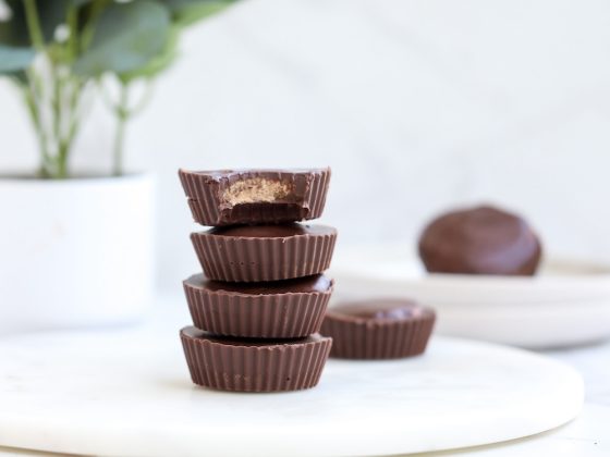 Healthier cookie dough filled peanut butter cups