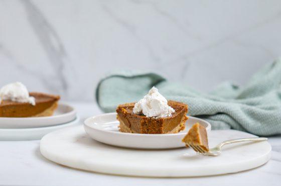 Healthier lower sugar pumpkin pie