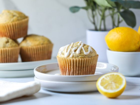 Healthier lemon poppy seed muffins