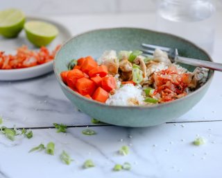 Water-Based Cooking Korean Inspired Chicken and Rice Bowl