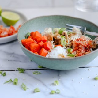 Water-Based Cooking Korean Inspired Chicken and Rice Bowl