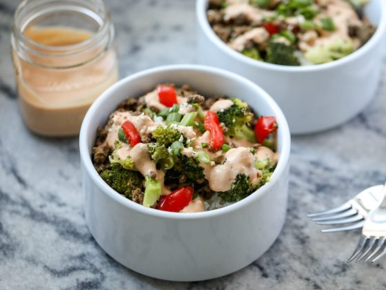 Healthy Korean Beef Bowls with Yum Yum Sauce